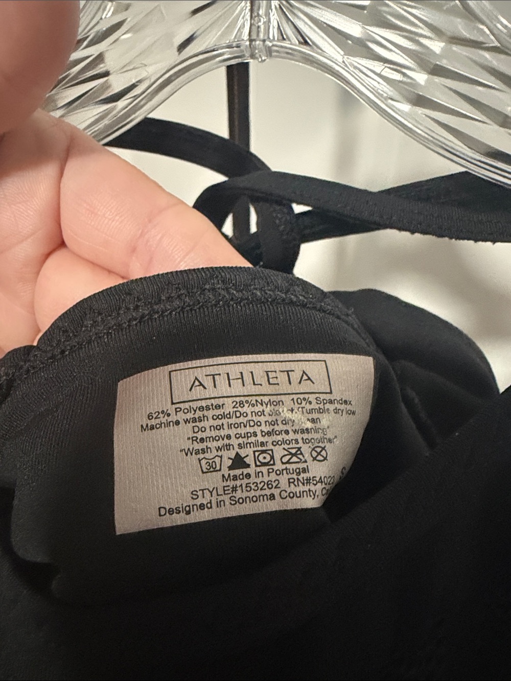 Athleta Black Perforated High-Neck Tank Top - Picture 3 of 3